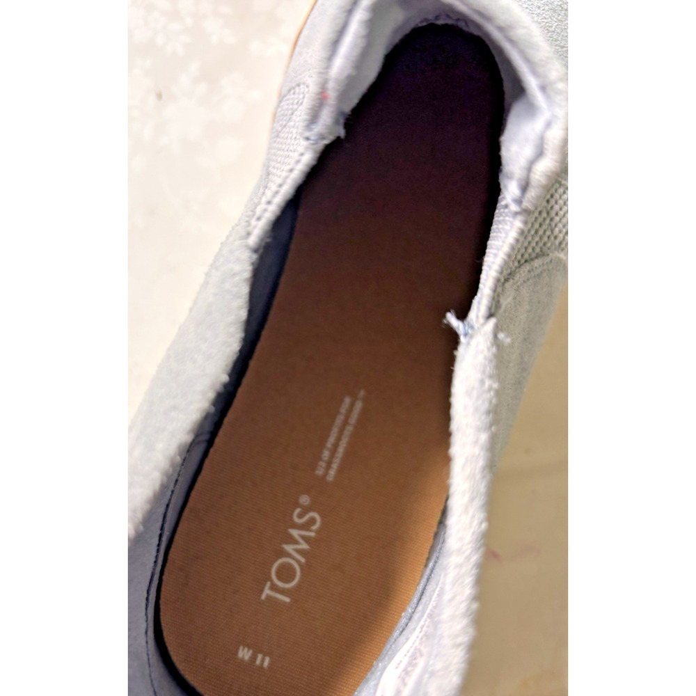 TOMS Gray Suede Slip-On Chelsea Sneakers Ankle Bootie Shoes Women’s Size 11 NWT - Picture 7 of 9